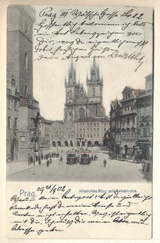 1902. Pohlednice. Dopisnice. Místopis Čechy. Korespondenční lístek. Dlouhá adresa. /Pragensie/.