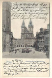 PRAG. ALTSTÄDTER RING MIT TEINKIRCHE. - 1902. Pohlednice. Dopisnice. Místopis Čechy. Korespondenční lístek. Dlouhá adresa. /Pragensie/.