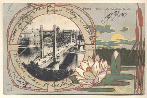 1900. Pohlednice. Dopisnice. Místopis. Čechy. Dlouhá adresa. /Pragensie/
