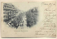PARIS - BOULEVARD MONTMARTRE. - 1900. Pohlednice. Paříž. Francie. Cizina. Dlouhá adresa.