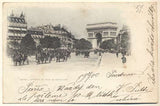 1900. Pohlednice. Paříž. Francie. Cizina. Dlouhá adresa. Kočáry. 