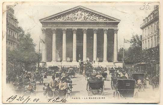 1900. Pohlednice. Paříž. Francie. Cizina. Místopis. Dlouhá adresa.