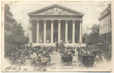 1900. Pohlednice. Paříž. Francie. Cizina. Místopis. Dlouhá adresa.
