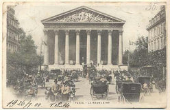 PARIS - LA MADELEINE. - 1900. Pohlednice. Paříž. Francie. Cizina. Místopis. Dlouhá adresa.