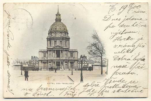 1900. Pohlednice. Paříž. Francie. Cizina. Místopis. Dlouhá adresa.