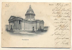 PARIS - PANTHÉON. - 1900. Pohlednice. Paříž. Francie. Cizina. Místopis. Dlouhá adresa.