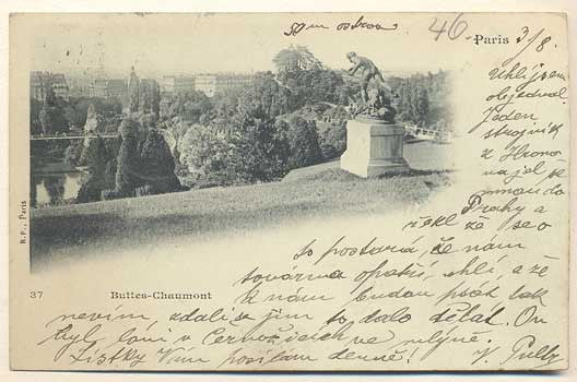 1900. Pohlednice. Paříž. Francie. Cizina. Místopis. Dlouhá adresa.