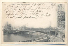 PARIS - PONT ALEXANDRE-III. - 1900. Pohlednice. Paříž. Francie. Cizina. Místopis. Dlouhá adresa.