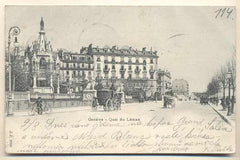 GENÉVE - QUAI DU LÉMAN. - 1900. Pohlednice. Ženeva. Švýcarsko. Cizina. Místopis. Dlouhá adresa.