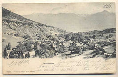 MONNETIER. - 1900. Pohlednice. Švýcarsko. Cizina. Místopis. Dlouhá adresa.