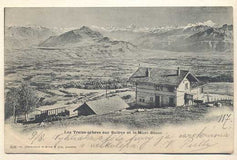 LES TREIZE-ARBRES SUR SALÉVE ET LE MONT-BLANC. - 1900. Pohlednice. Švýcarsko. Cizina. Místopis. Dlouhá adresa.