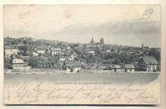 LAUSANNE ET LES MONTAGNES DE LA SAVOIE. - 1900. Pohlednice. Švýcarsko. Cizina. Místopis. Dlouhá adresa.