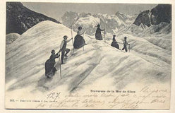 TRAVERSÉE DE LA MER GLACE. - 1900. Pohlednice. Francie. Cizina. Místopis. Dlouhá adresa.