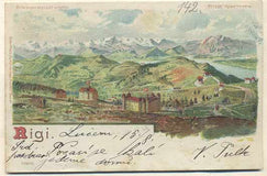 RIGI. - 1900. Pohlednice. Švýcarsko. Cizina. Místopis. Dlouhá adresa.