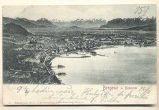 BREGENZ a. BODENSEE. - 1900. Pohlednice. Rakousko. Bodamské jezero. Cizina. Místopis. Dlouhá adresa.