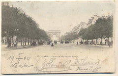 PARIS - L'AVENUE DES CHAMPS-ELYSÉS. - 1900. Pohlednice. Paříž. Francie. cizina. Místopis. Dlouhá adresa.