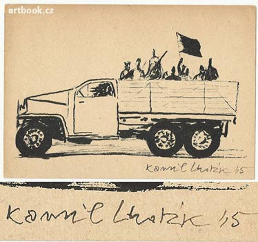 1945. Pohlednice; sign. perem; vydala Mladá fronta.