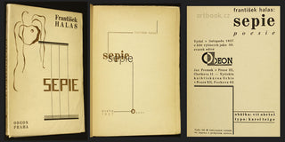 HALAS; FRANTIŠEK: SEPIE. - 1927. 1. vyd. Obálka VÍT OBRTEL; typo KAREL TEIGE. Odeon.