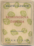 Čapek - ČAPKOVÉ; bratři: KRAKONOŠOVA ZAHRADA. - 1926. Štorch-Marien; Aventinum sv. 131. II. vyd. Obálka KAREL ČAPEK.
