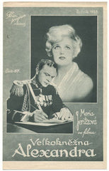 VELKOKNĚŽNA ALEXANDRA. - 1933. Bio-program v obrazech; č. 87. /film/program/