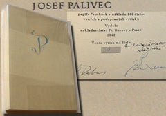 PALIVEC; JOSEF: NASLOUCHÁNÍ. - 1942. Ilustrace VÁCLAV RABAS. Podpisy Rabas; Palivec. /poezie/