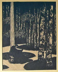 KOBLIHA; FRANTIŠEK. - 1909. 290x230. Tristan. Orig. dřevoryt na japanu, sign.