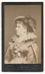 SKLENÁŘOVÁ-MALÁ; OTÝLIE. - 80. léta 19. st. Otýlie Sklenářová-Malá; herečka. Vizitka; 108x68. /kabinetka/