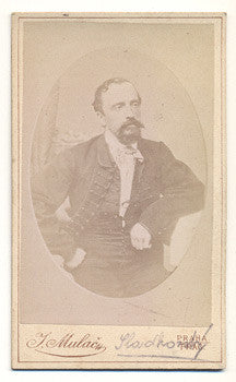 19. st. Karel Sladkovský; politik; novinář.  Atelier J. Mulač; vizitka /kabinetka/