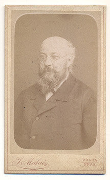 Jakub Arbes; spisovatel; novinář. Atelier J. Mulač; vizitka; kabinetka.