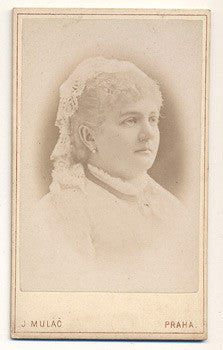 19. st. Marie Sittová - Petzoldová; sopranistka. Atelier J. Mulač; vizitka /kabinetka/