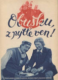 OBUŠKU Z PYTLE VEN. - 1955. Česká filmová pohádka. Režie Jaromír Pleskot. Filmový program; plakát.
