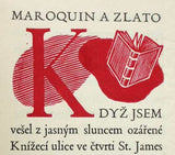 1933. Jaroslav Picka. Dřevoryty A. BURKA. Čtení pro bibliofily; sv. 28.