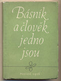 BÁSNÍK A ČLOVĚK JEDNO JEST. - 1957. Propagační almanach. Obálka HEGAR. /poezie/
