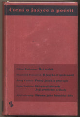 ČTENÍ O JAZYCE A POESII. - 1942. Družstevní práce. Uspořádali Havránek; Mukařovský. Obálka KAREL TEIGE. /filozofie jazyka/