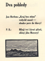 Bezruč - JIŽNÍ MORAVA V PÍSNÍCH PETRA BEZRUČE. - 1933. Linoryty DOBROVOLSKÝ; podpis autora.