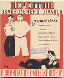 Hoffmeister - JEŽEK; JAROSLAV: VYZNÁNÍ LÁSKY. - 1934. Slova Voskovec a Werich. Obálka HOFFMEISTER. Slaměný klobouk. Osvobozené divadlo. /w/