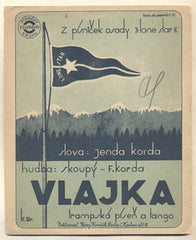 VLAJKA.  - 1931. Písničky zeleného kruhu. Trampská píseň a tango. Slova Korda; hudba Skoupý. /noty/