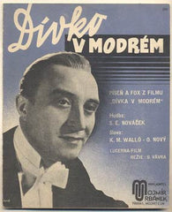 DÍVKO V  MODRÉM. - 1940. Dívka v modrém. Oldřich Nový. /písničky/noty/