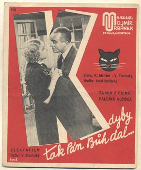 1937. Falešná kočička. Oldřich Nový; Věra Ferbasová. /písničky/noty/