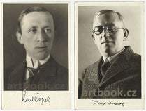 JOSEF ČAPEK / KAREL ČAPEK. - 2x podpisy na fotografiích; arch. J. VANĚK; 135x85. /jc/q/osobnosti/