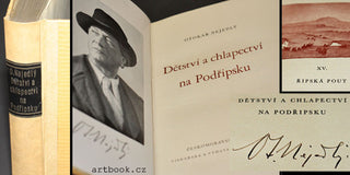 NEJEDLÝ; OTAKAR: DĚTSVÍ A CHLAPECTVÍ NA PODŘIPSKU. - 1940. Umělci o sobě a o všem. Podpis autora.