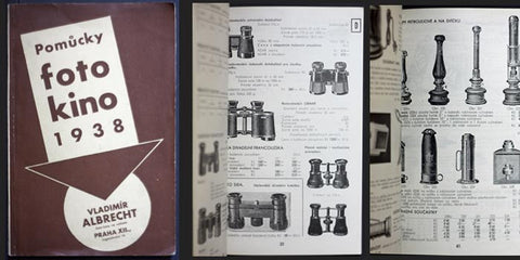 1938. Katalog; fotografické a kinematografické přístroje. /katalogy/ceníky/fotografické techniky/