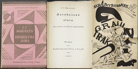 1922. 1. vyd. Original wrappers designed by Josef Capek. /jc/futurismus/q/