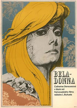 1970. Autor plakátu: KAREL MACHÁLEK. Režie: Luis Buňuel. /Catherine Deneuve/ 840x600. /q/