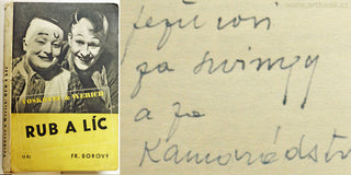 VOSKOVEC; JIŘÍ - JAN WERICH: RUB A LÍC. - 1937. Podpisy a dedikace Jaroslavu Ježkovi. /w/ REZERVACE