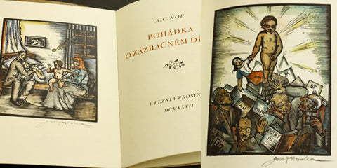1927. Sign. dřevoryty JOSEF HODEK; podpis A. C . Nora; věnování Josefa Hodka Karlu Zinkovi.