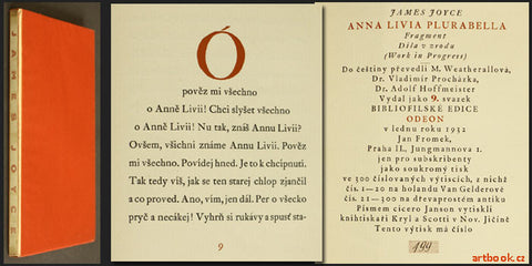 1932. Bibliofilská edice Odeon Fragment Díla v zrodu (Work in Progress).  Doslov Adolf Hoffmeister. 