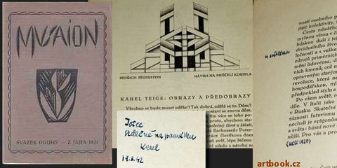 1921.Karel Teige věnování; Jožka Nevařilová. /podpis/