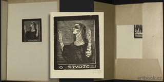 BÍLEK; FRANTIŠEK. VÝKŘIKY SVATÉ TEREZIE.  - 1909 (?). Revue Meditace; portfolio 6 sign. dřevorytů; pap. holland.