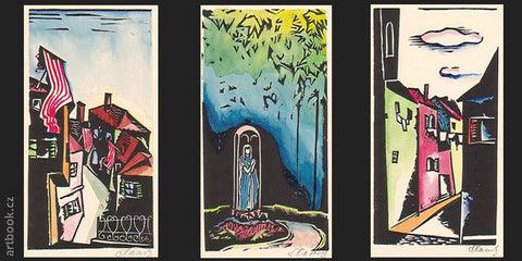 1931. 17 akvarelem kolorovaných linorytů. Vše sign. Shakespear: Veta za vetu. /q/